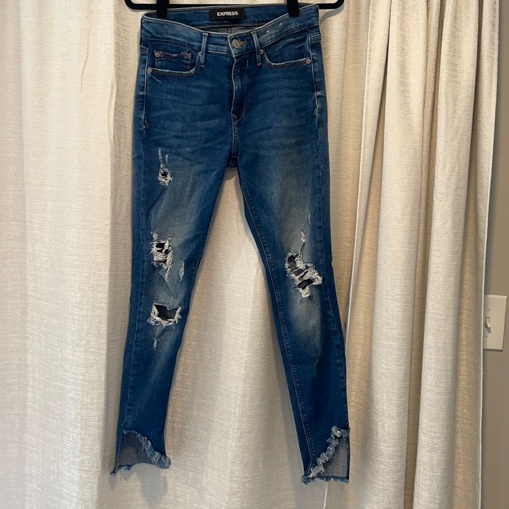 Express stretch mid rise ankle leggings jeans